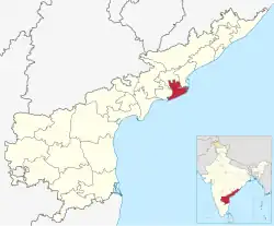 Location of Konaseema district in Andhra Pradesh