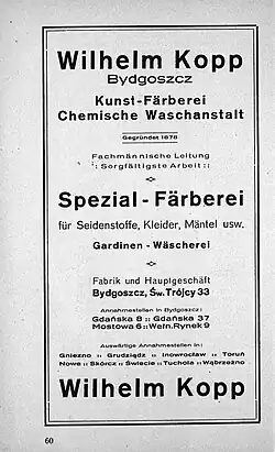 Advertising for Kopp's dye house ca 1928