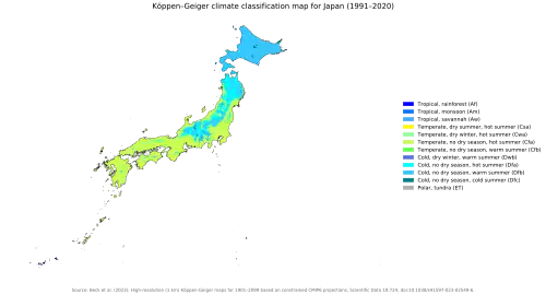 Image 82A Köppen climate classification map of Japan (from Geography of Japan)