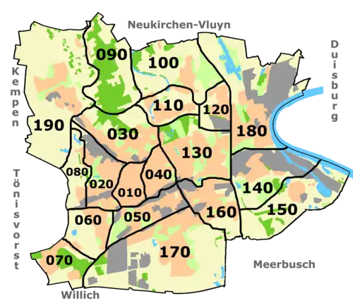 Stadtbezirke in Krefeld