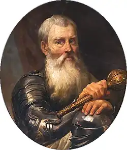 Painting of an older, bearded man