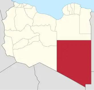 Map of Libya with Kufra district highlighted