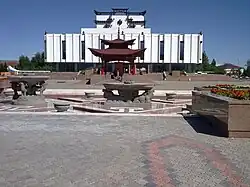 Kyzyl Theatre and prayer wheel
