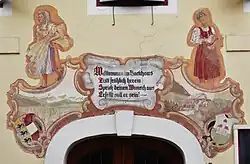 Feldkirchen in Kärnten, painting above the entrance of an old bakery