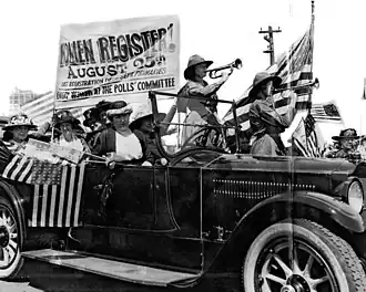 League of Women Voters members parade in Chicago in August 1920