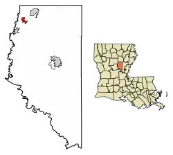 Location of Urania in LaSalle Parish, Louisiana.