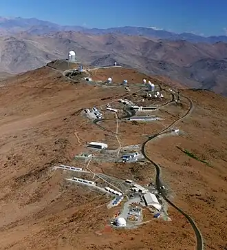 Aerial view of the La Silla Observatory, home of the MPG/ESO telescope