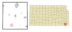 Location within Labette County and Kansas