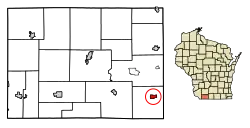 Location of South Wayne in Lafayette County, Wisconsin