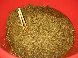 Lahpet for sale at a market in Mandalay