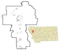 Location of St. Ignatius, Montana