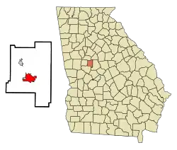 Location in Lamar County and the state of Georgia