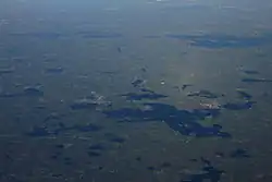 Rörvik and Lammhult seen from an aeroplane.