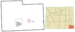 Location in Laramie County and the state of Wyoming.