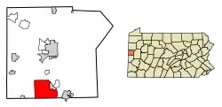 Location in Lawrence County, Pennsylvania