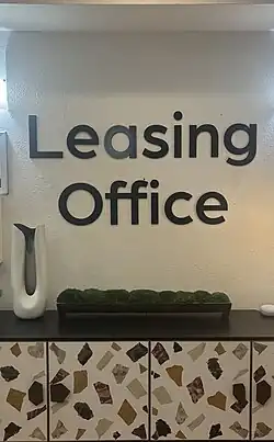 Lobby at a leasing office