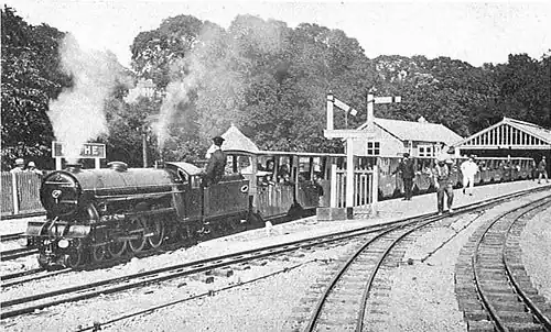 Leaving Hythe station, RH&DR, 1928