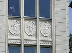 Detail of the facade of the August-Bebel-Strasse
