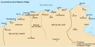 Map of the Regency of Algiers.