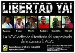 Poster calling for the release of the ACVC political prisoners