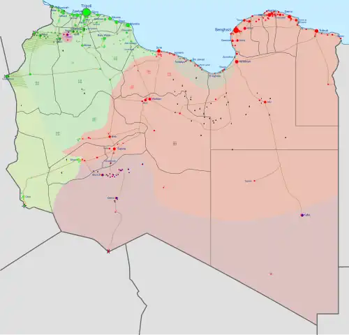 Map of Libyan Civil War