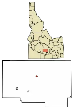 Location of Richfield in Lincoln County, Idaho.