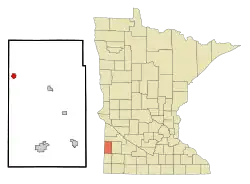 Location of Hendricks within Lincoln County, Minnesota