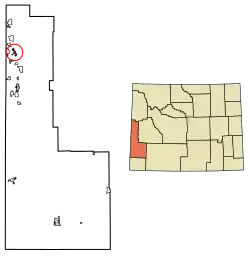Location of Star Valley Ranch in Lincoln County, Wyoming