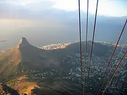 Lion's Head as seen from Table Mountain cable car.