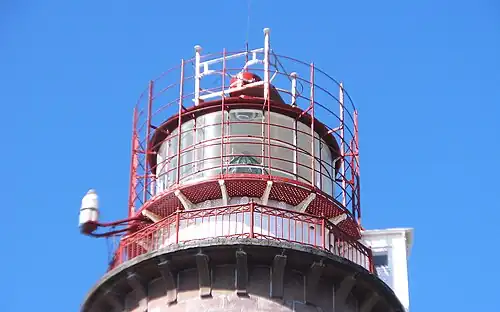 Lighthouse lantern in a height of 39 m reaching 17 nautical miles