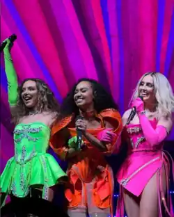 Little Mix in 2022 From left to right: Jade Thirlwall, Leigh-Anne Pinnock and Perrie Edwards