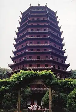 The Liuhe Pagoda of Hangzhou, China, built in 1165 AD during the Song dynasty