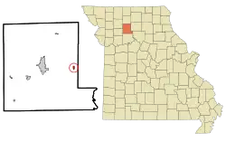 Location of Wheeling, Missouri