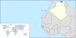 Location of Kabylia in central Algeria (northwestern Africa)