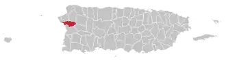 Map of Puerto Rico highlighting Añasco Municipality