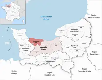 Location within the region Normandy