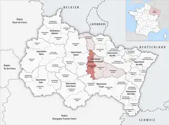 Location within the region Grand Est