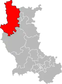 Situation of the canton of Renaison in the department of Loire