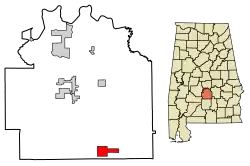 Location of Fort Deposit in Lowndes County, Alabama.