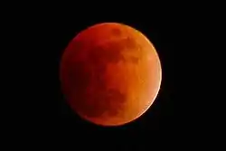 Eclipse observed from Millersville, Pennsylvania, at 3:15 UTC. Lunar north is near left.