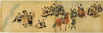 Samurai of the Shōni clan gather to defend against Kublai Khan's Mongolian army during the first Mongol invasion of Japan in 1274.