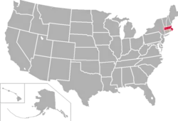 Location of teams in Massachusetts State Collegiate Athletic Conference