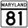 Maryland Route 81 marker