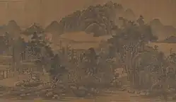 Landscape; by Dong Yuan; turn of the 18/19th century; handscroll, ink on silk; 39.1 × 717.6 cm; Metropolitan Museum of Art
