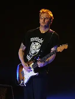 Mike McCready on stage with Pearl Jam in Albany, New York on May 12, 2006.