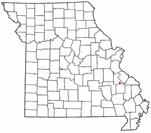 Location of Knob Lick in Missouri