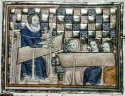 William lecturing his students.[22]