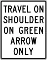 R3-51e Travel on shoulder on green arrow only