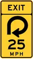 W13-6 Exit speed advisory (270 degree loop curve)