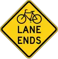 W9-5 Bicycle Lane Ends